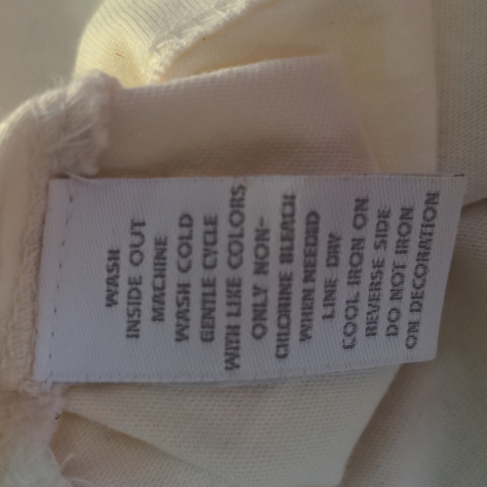 Charter Club long sleeve cream sequinned small cotton jersey top small p… - Picture 5 of 8
